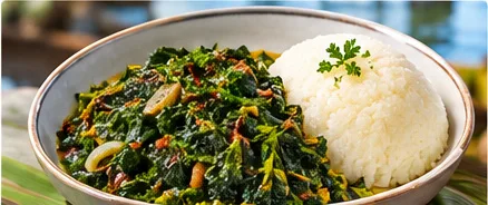 A bowl of hifiridzi served with sadza